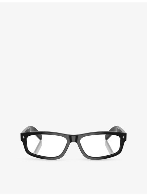 Prada PR B02V Rectangle-Frame Acetate Optical Glasses