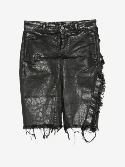 Rick Owens DRKSHDW distressed sliced denim mini skirt
