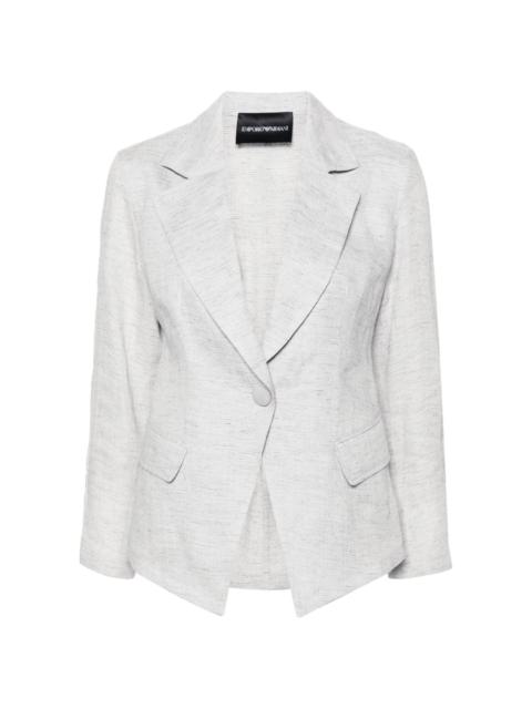 shirred-panel single-breasted blazer