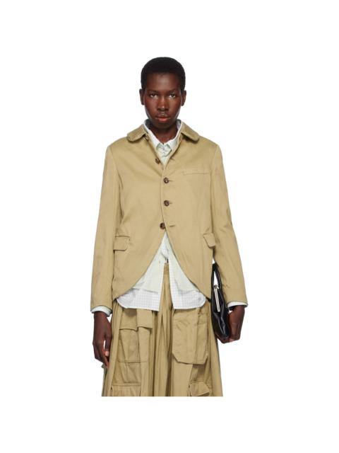 Comme des Garçons Comme des Garçons Khaki Cotton Twill Garment Washed Blazer
