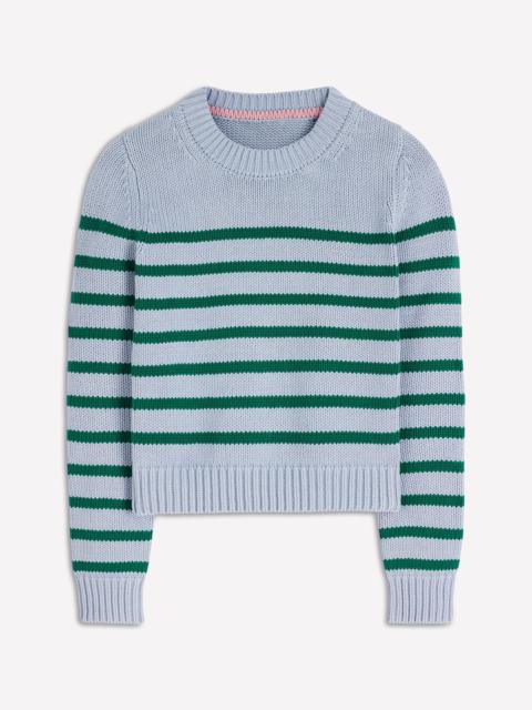 BODEN Lucy Chunky Cotton Sweater-Blue/ Green
