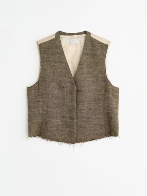 Our Legacy Base Waistcoat Deep Husk Soft Grain Weave