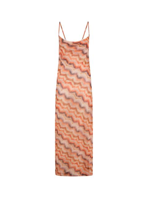 ONE TEASPOON Jagger Maxi Slip Dress - Sunset Chevron Print