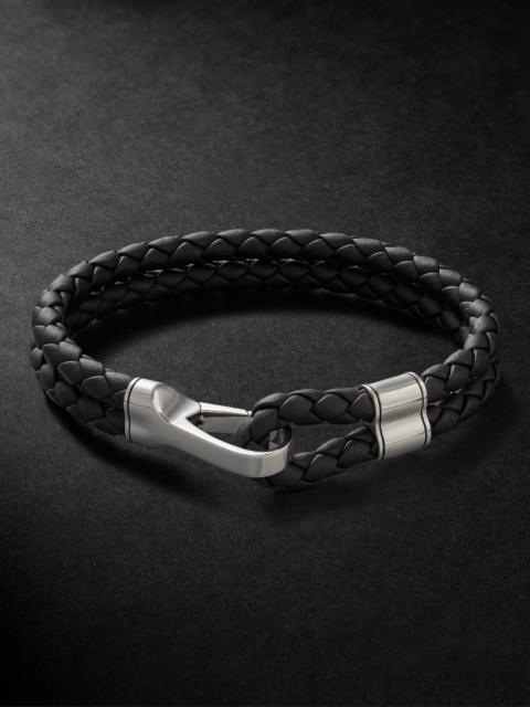 JOHN HARDY Braided Leather and Sterling Silver Bracelet