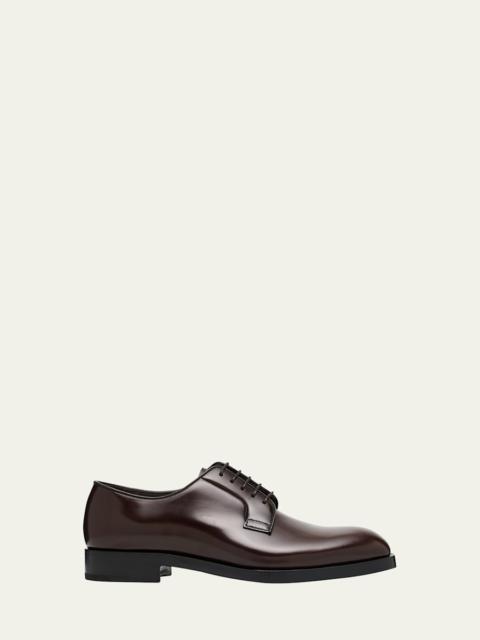 Prada Men's Brushed Leather Derby Shoes