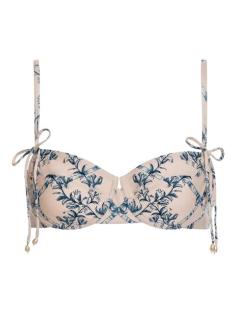 Agua by Agua Bendita Asaí Wild floral-print tie-detail bikini top