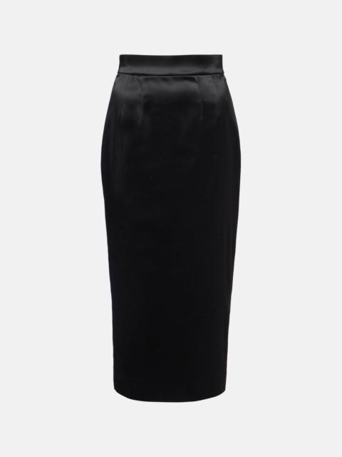 Dolce & Gabbana High-rise satin pencil skirt