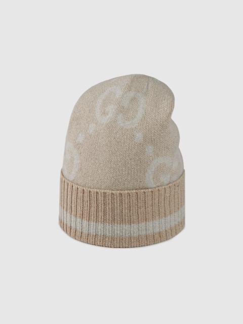 GUCCI GG cashmere lamé jacquard hat