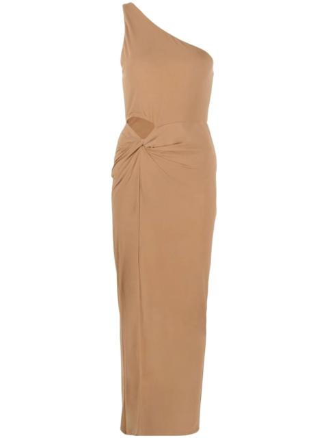 Alice + Olivia one-shoulder slit-detail dress