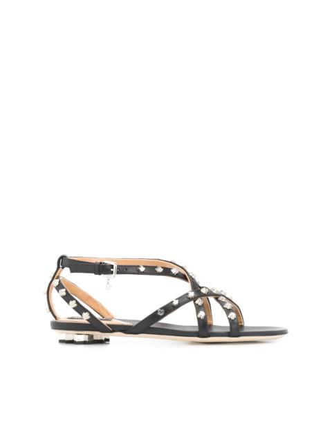 DSQUARED2 maple leaf studded flat sandals