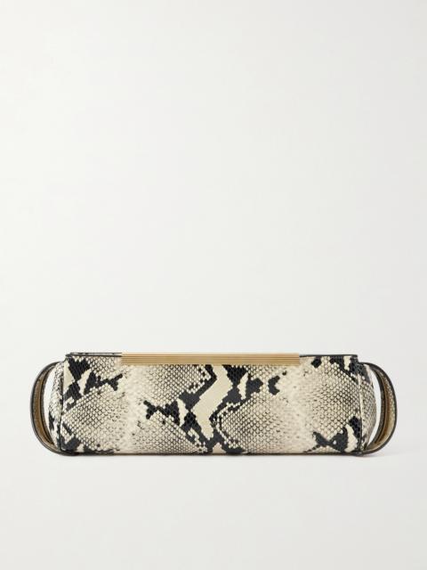 KHAITE Donna Snake-effect Leather Clutch