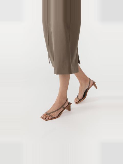 ST. AGNI Suede Strap Heel - Kelp