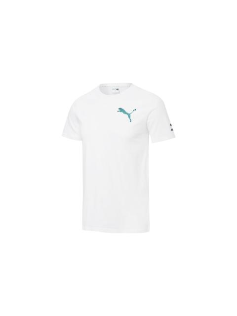 PUMA Casual Graphic T-Shirt 'White Black Blue' 596631-02