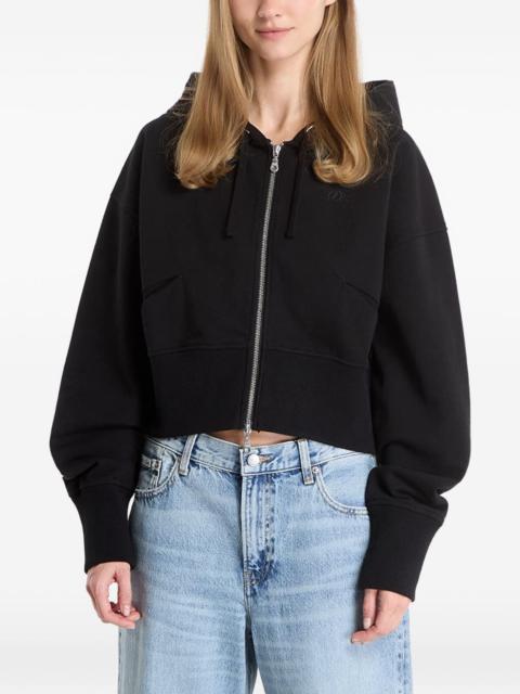Dime cropped zip-up hoodie