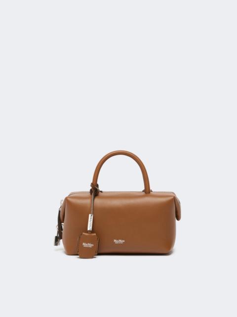 Max Mara HOLDALLS Small natural leather bowler bag - AMBER BROWN