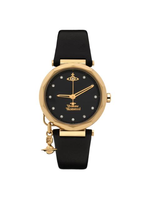Vivienne Westwood Black & Gold Poplar Watch