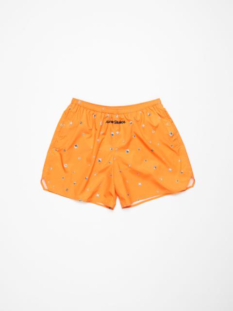 Printed swim shorts - Bright orange