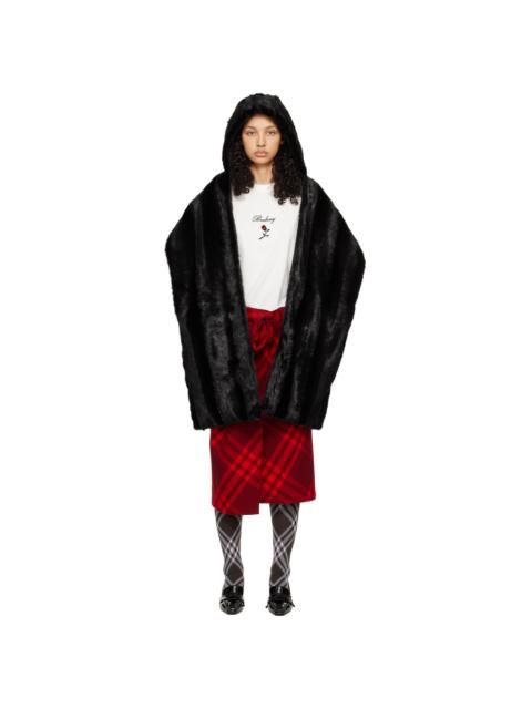 Burberry 후드 가짜 모피 scarf