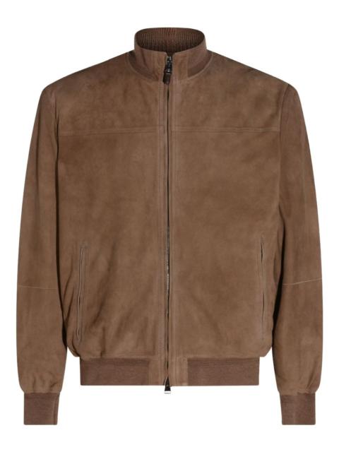 Canali zip-up suede jacket