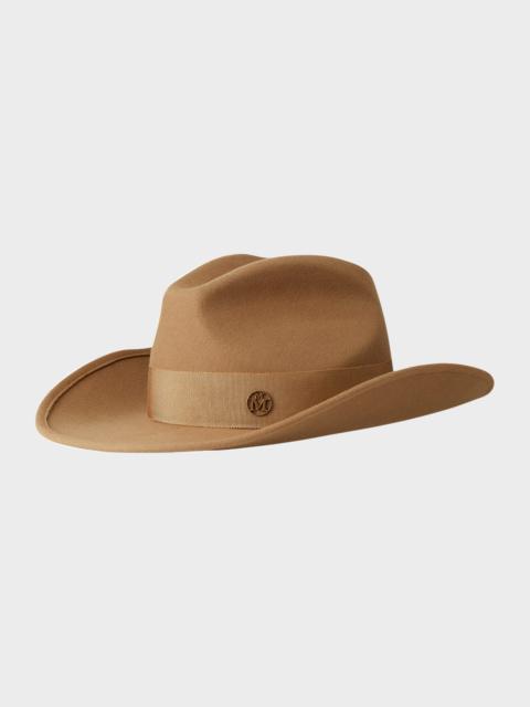 MAISON MICHEL Austin Camel Wool Felt Cowboy Hat
