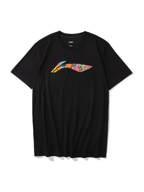 Li-Ning Big Graphic Loose Fit T-shirt 'Black Multi' AHSR693-1