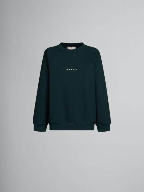 Marni GREEN BIO COTTON SWEATSHIRT WITH MARNI LOGO