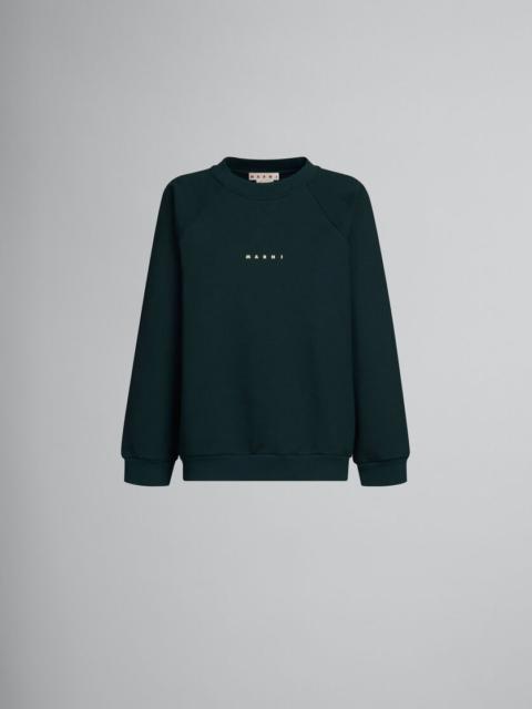 GREEN BIO COTTON SWEATSHIRT WITH MARNI LOGO