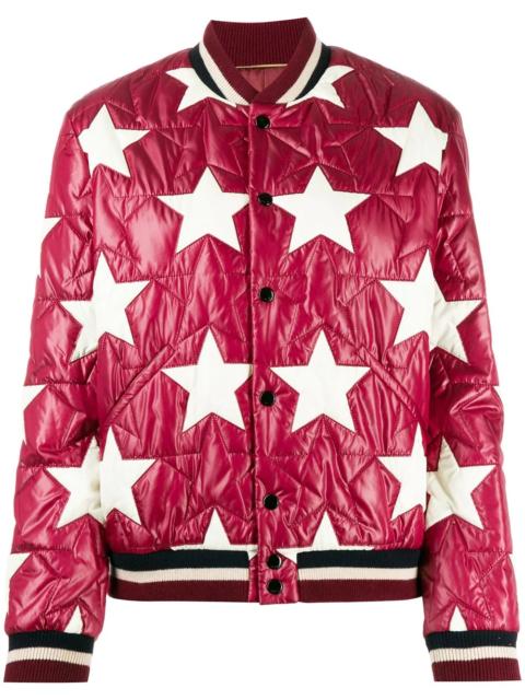 star quilted bomber jacket