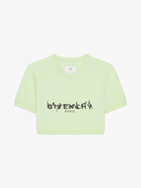 Givenchy GIVENCHY PARIS CROPPED T-SHIRT WITH LEOPARD PRINT