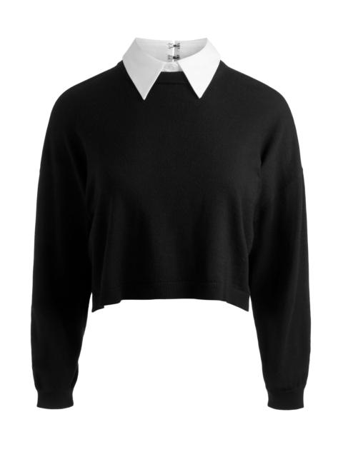 Alice + Olivia RHETT WOOL PULLOVER WITH DETACHABLE COLLAR