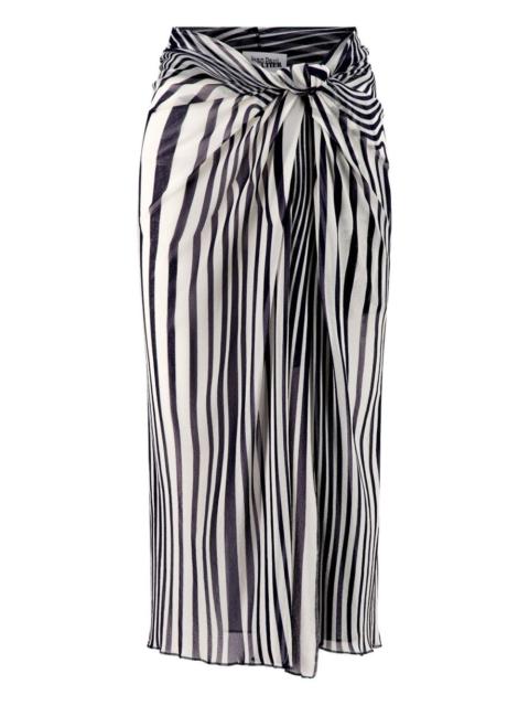 Jean Paul Gaultier Le Paréo striped morphing body skirt