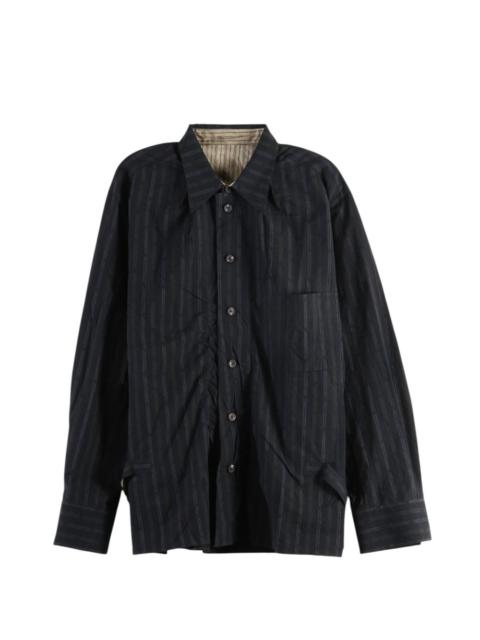 Ziggy Chen vertical-stripe ruched shirt