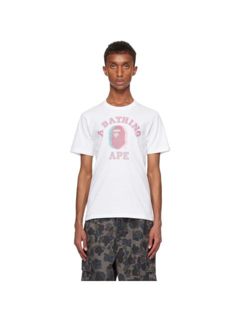 White Glitch Art College T-shirt