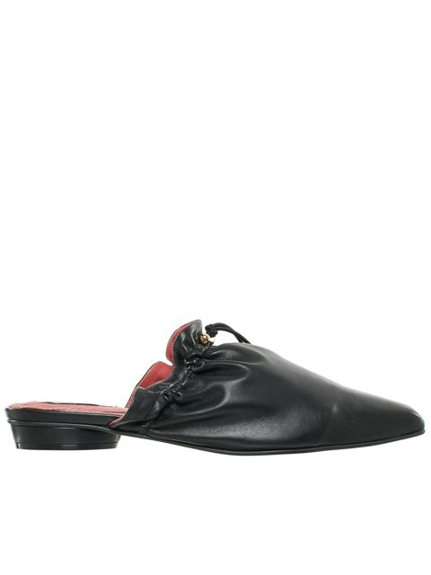 REIKE NEN Black Baloon Drawstring Leather Slippers