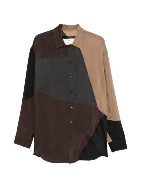 Song for the Mute patchwork button-fastening shirt
