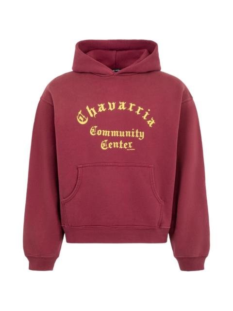 WILLY CHAVARRIA Chavarria Community Center shrunken cotton hoodie