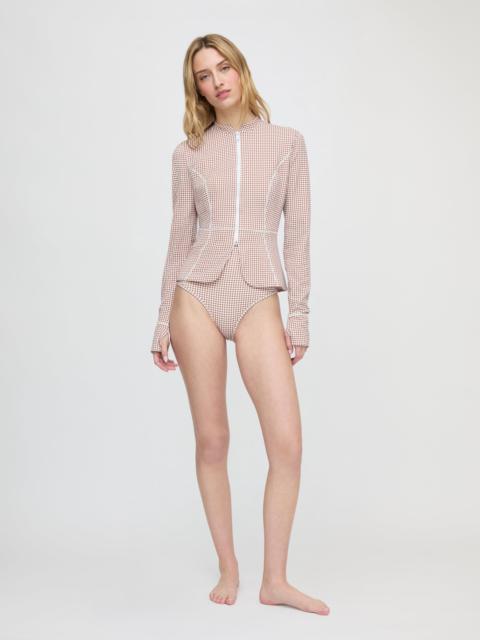 Hill House Home The Alexia Rashguard - Cognac Gingham