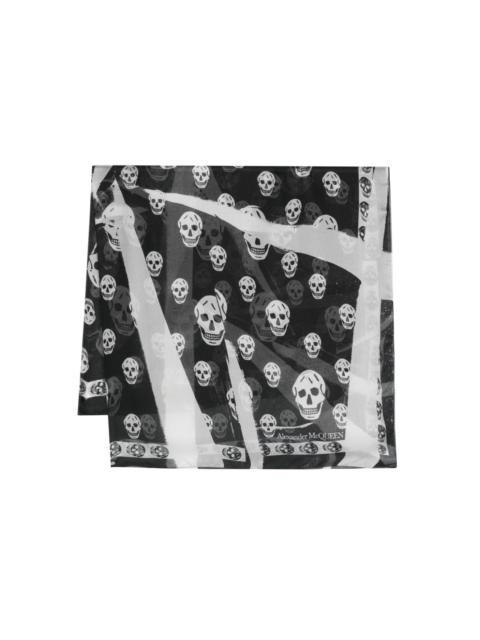 skull-print silk scarf