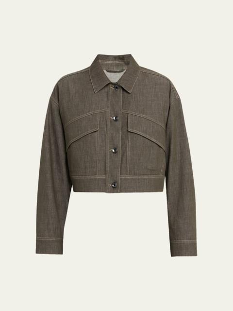 Brunello Cucinelli Denim Cropped Jacket