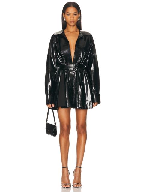 NORMA KAMALI Super Oversized Boyfriend Shirt Flared Mini Dress