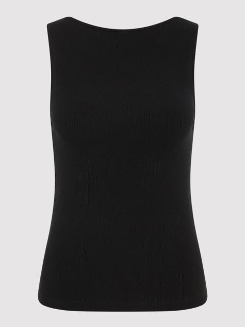 ST. AGNI Rib Bateau Cut Out Top - Black
