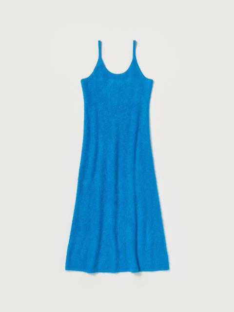 AURALEE GARMENT-DYED BABY ALPACA FUR KNIT DRESS
