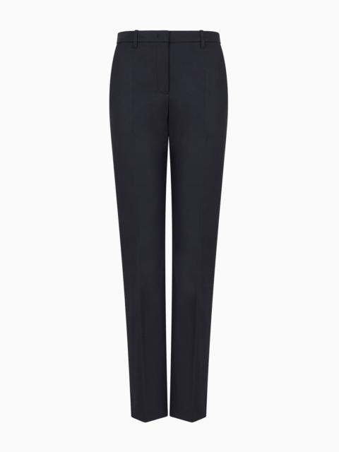 Couture cotton-blend slim-fit trousers