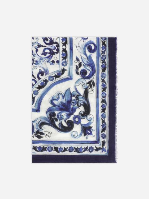 Dolce & Gabbana Majolica-print cashmere scarf (135 x 200)