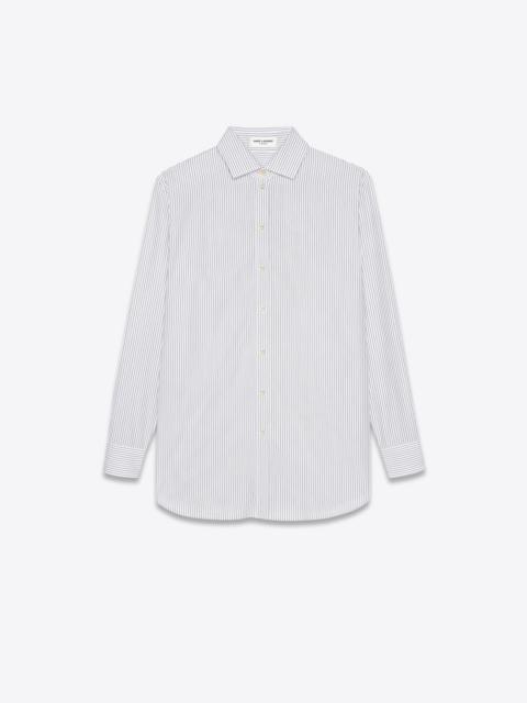 SAINT LAURENT oversized shirt in double pinstripe cotton