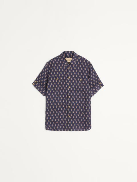 LIGHTWEIGHT LINEN SHIRT WITH VOYAGE IMAGINAIRE PRINT