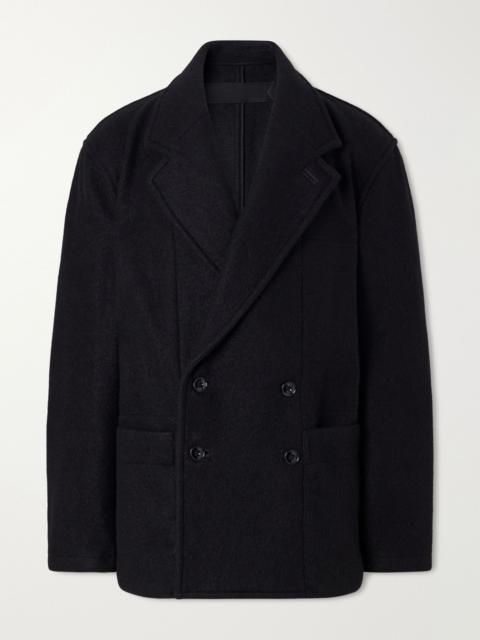Lemaire Double-Breasted Wool and Alpaca-Blend Felt Coat Black