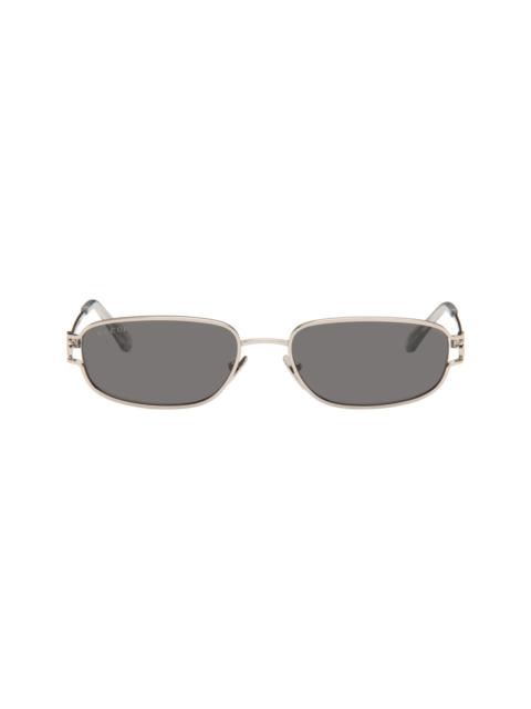 GUCCI Silver Rectangular-Frame Sunglasses