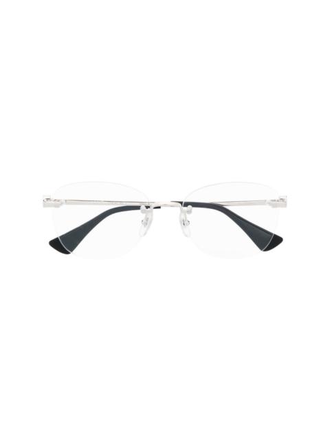round-frame rimless glasses
