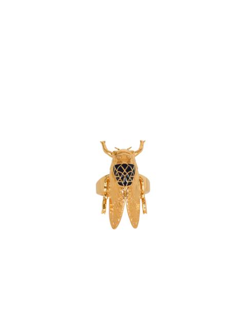 Balmain Brass and enamel Insect ring